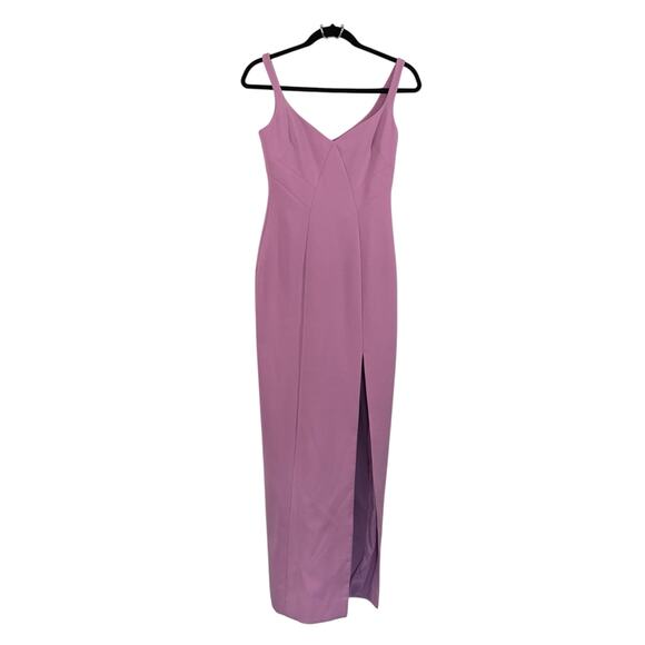 Likely Women Lilac Sleeveless V-neck Long Georgina Sheath Dress Size 2 - Picture 2 of 8